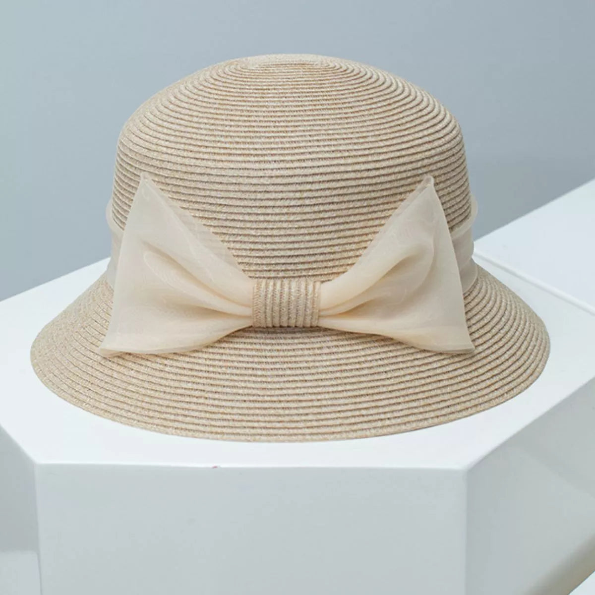 Cloche Hat with Ribbon Bow