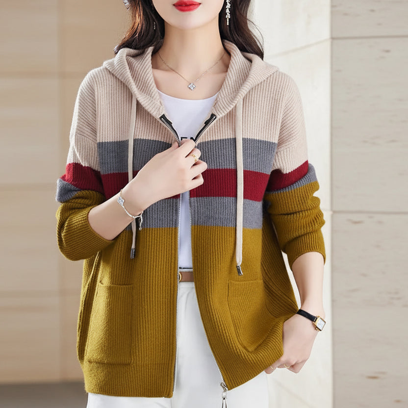 Women's Loose-Fit Wave-Detail Open-Front Cardigan Coat
