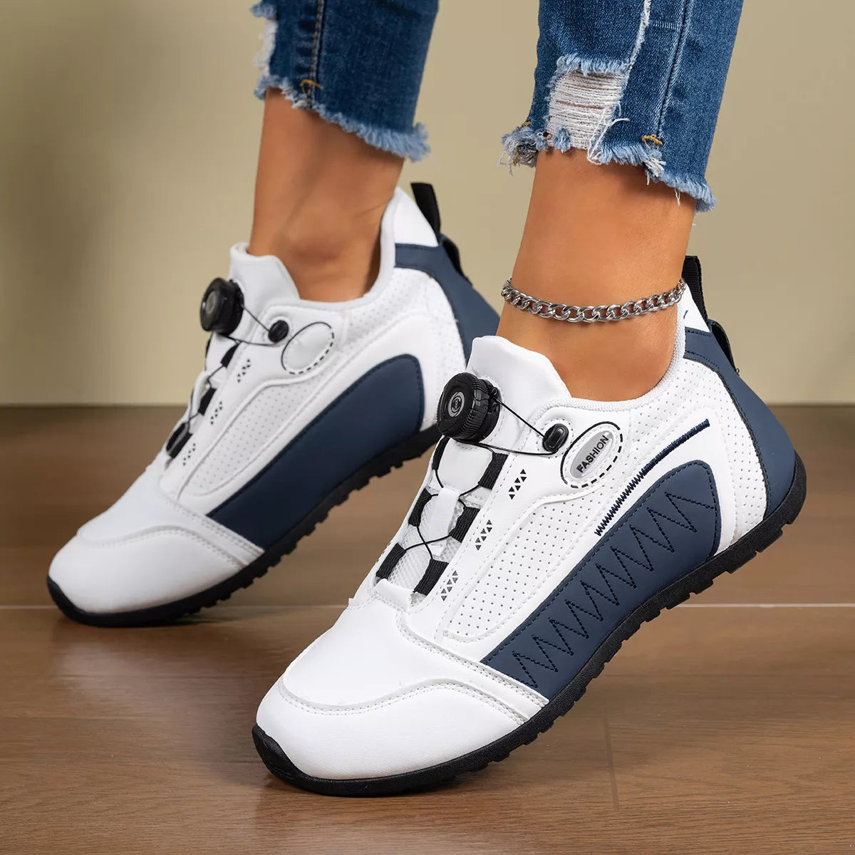 Round Toe Lace Up Sneakers