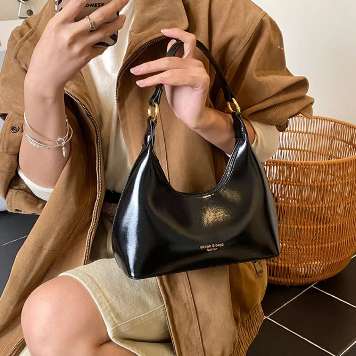 Adjustable Strap Leather Shoulder Bag