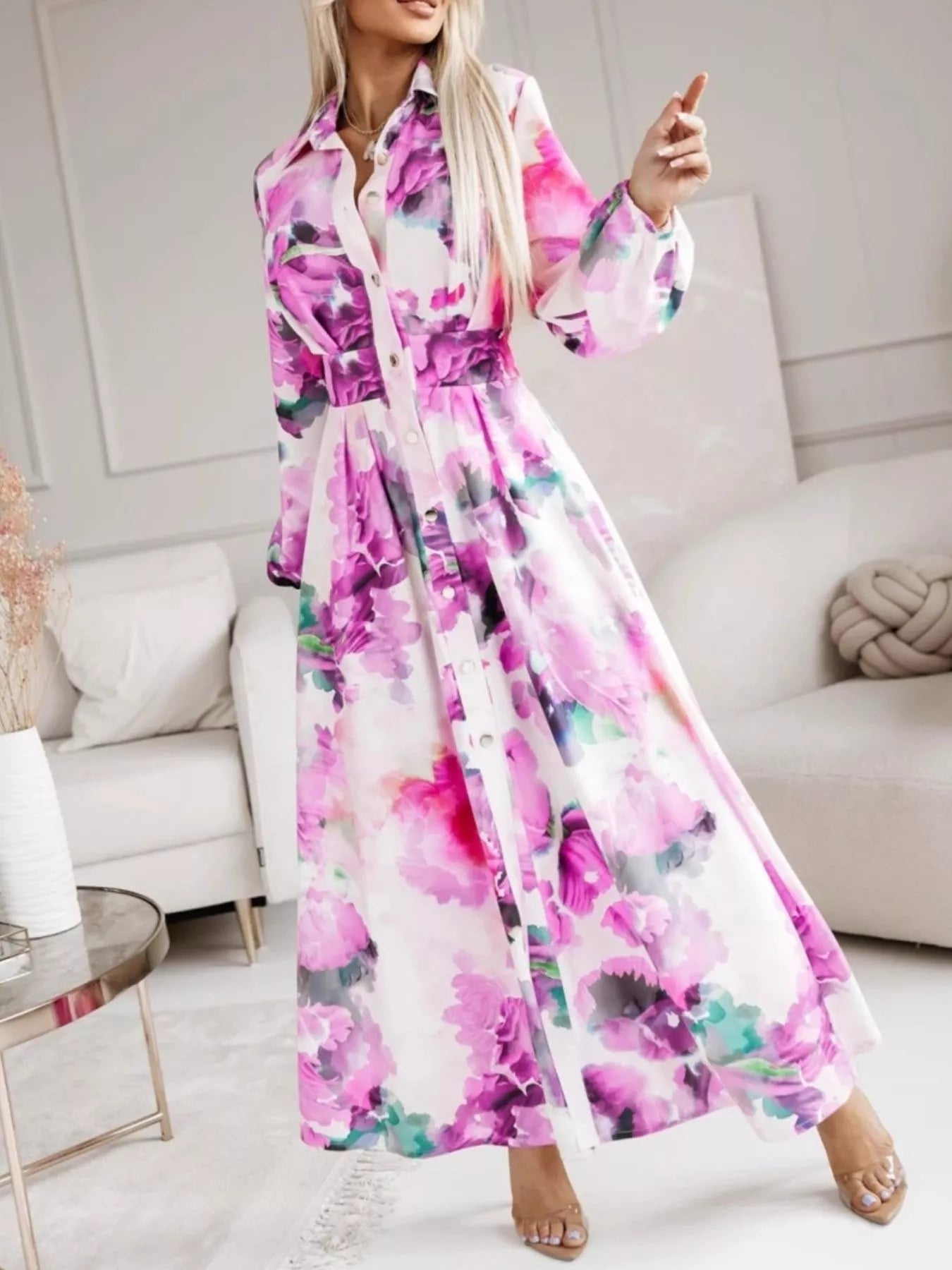 Long Sleeve Maxi Shirt Dress