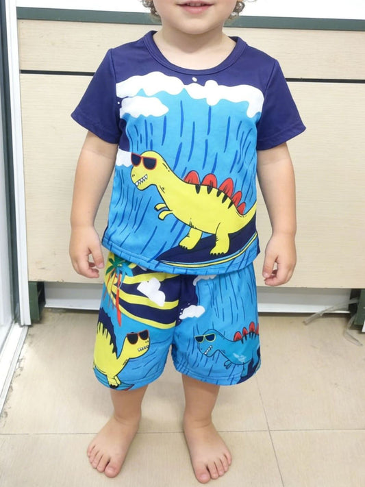 Children's Dinosaur Short Sleeve Tee and Shorts Set