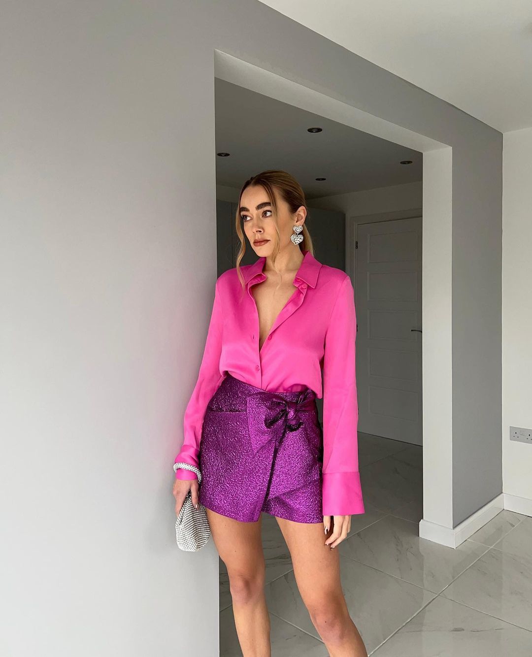 Women's Bow Embellished High Waist Culottes