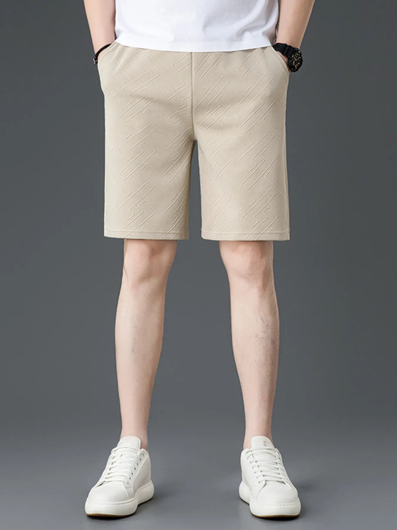 Men's Plus Size Drawstring Shorts with Pockets