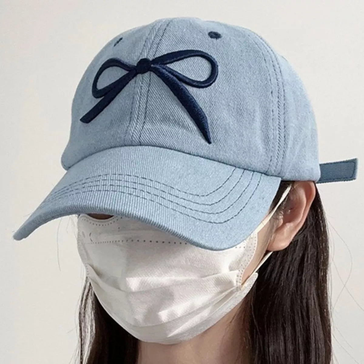Embroidered Bow Baseball Cap
