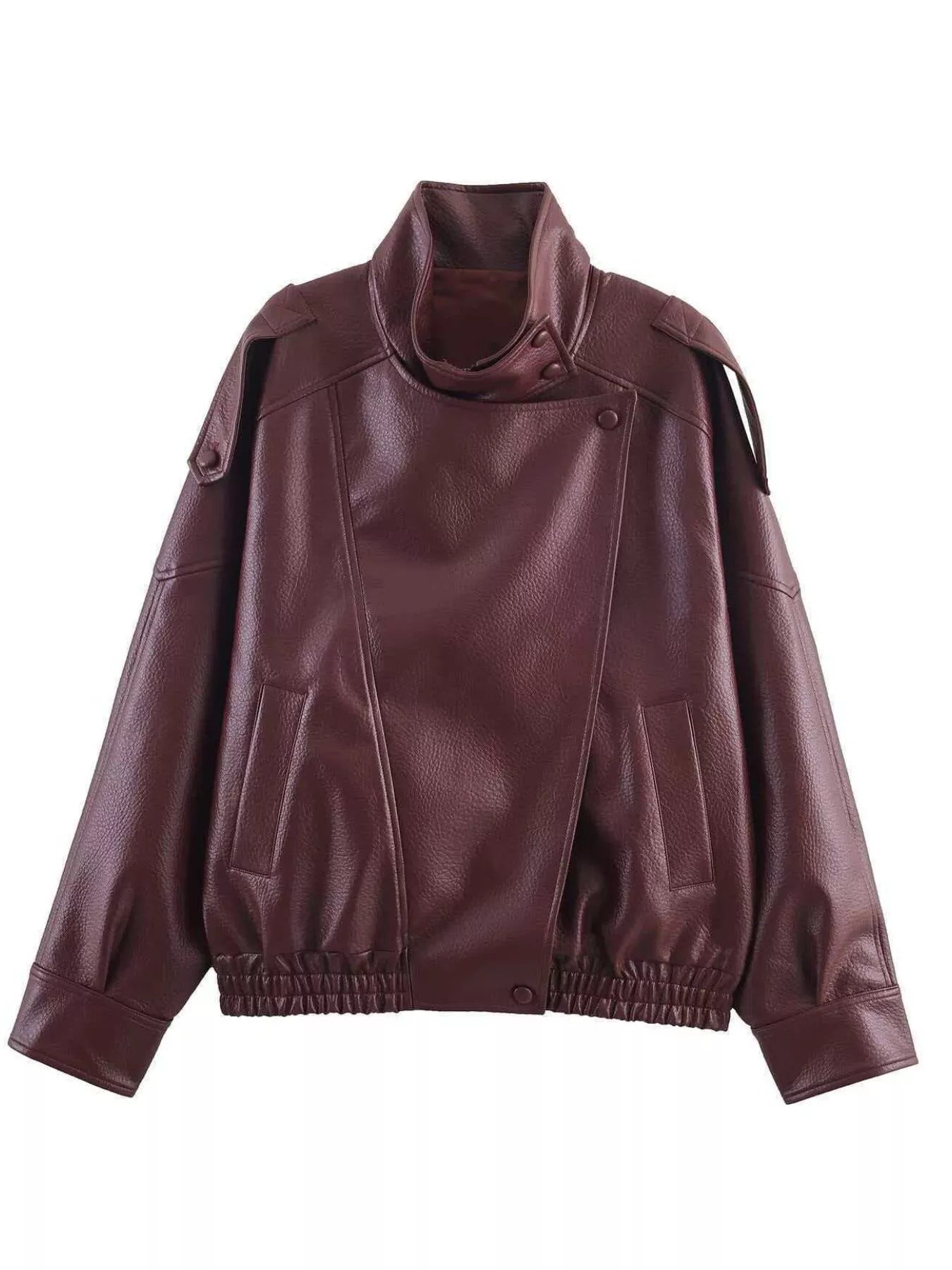 Zip-Up Faux Leather Moto Jacket
