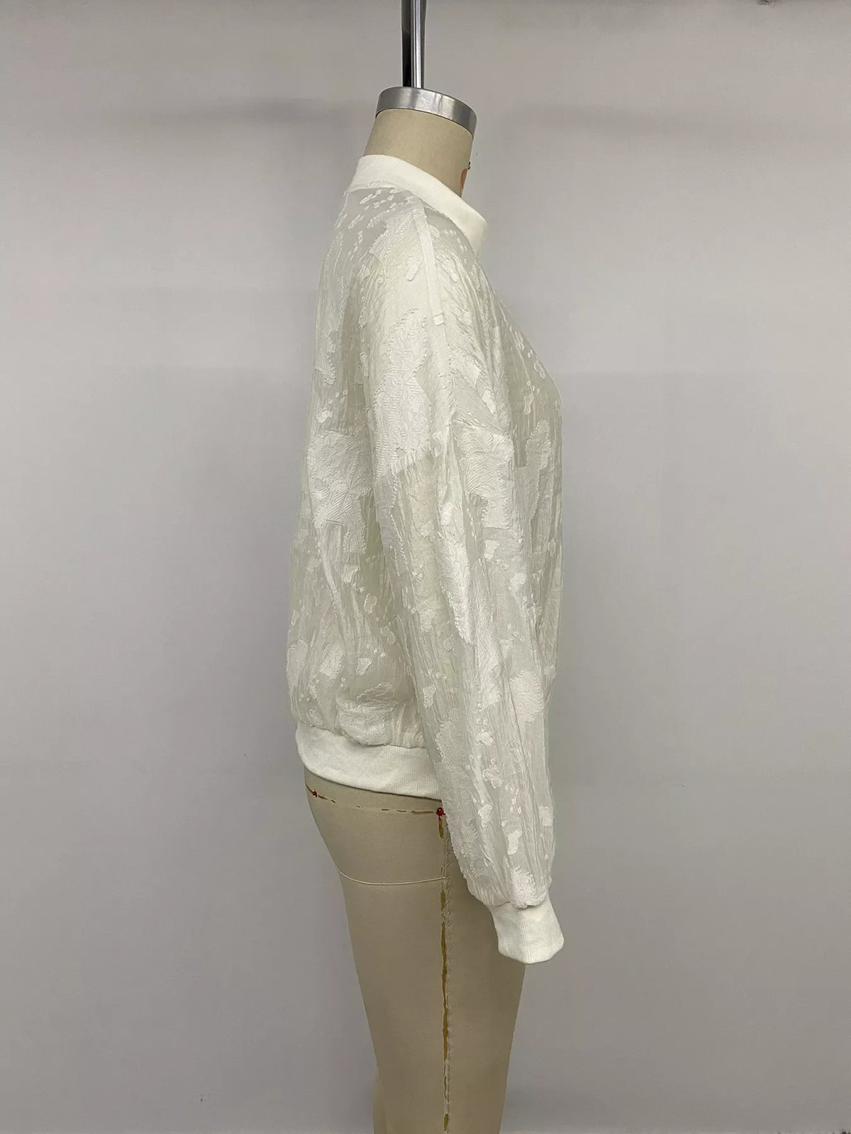 Jacquard Zip Up Long Sleeve Jacket