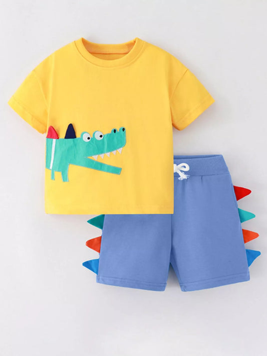 Children‘s Crocodile Print Tee and Shorts Set