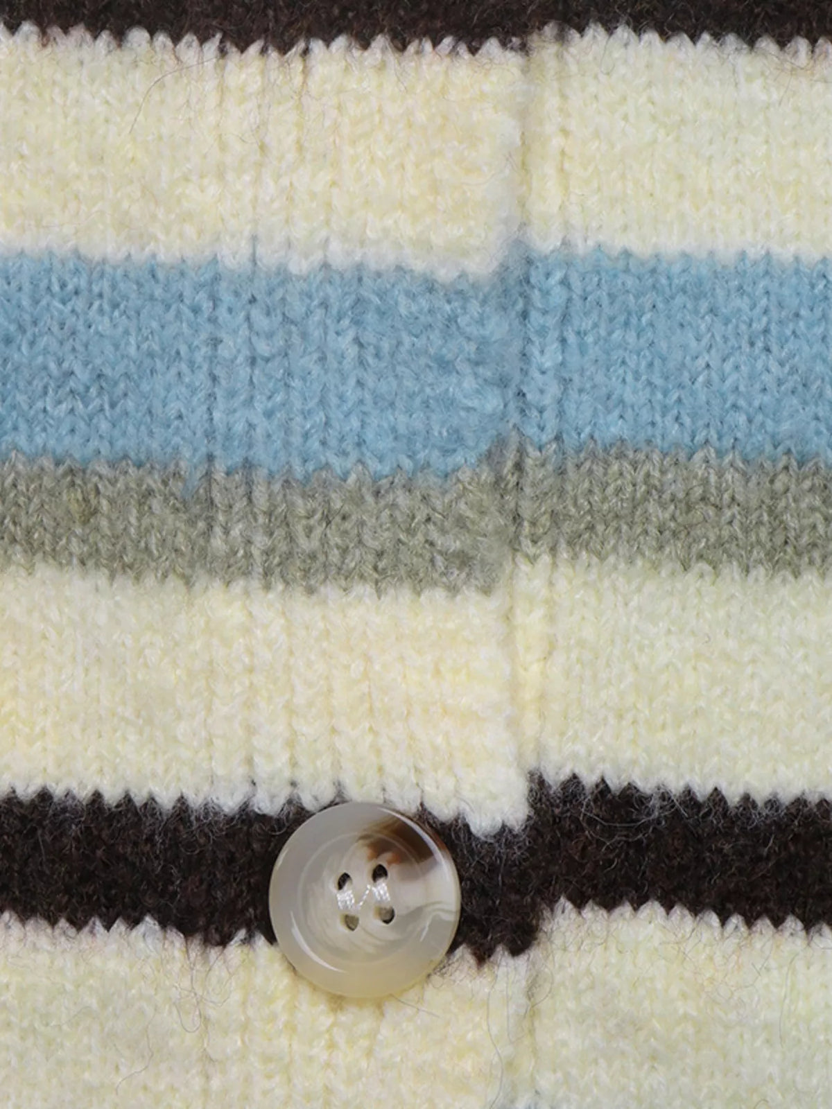 Striped Crew Neck Button-Down Cardigan
