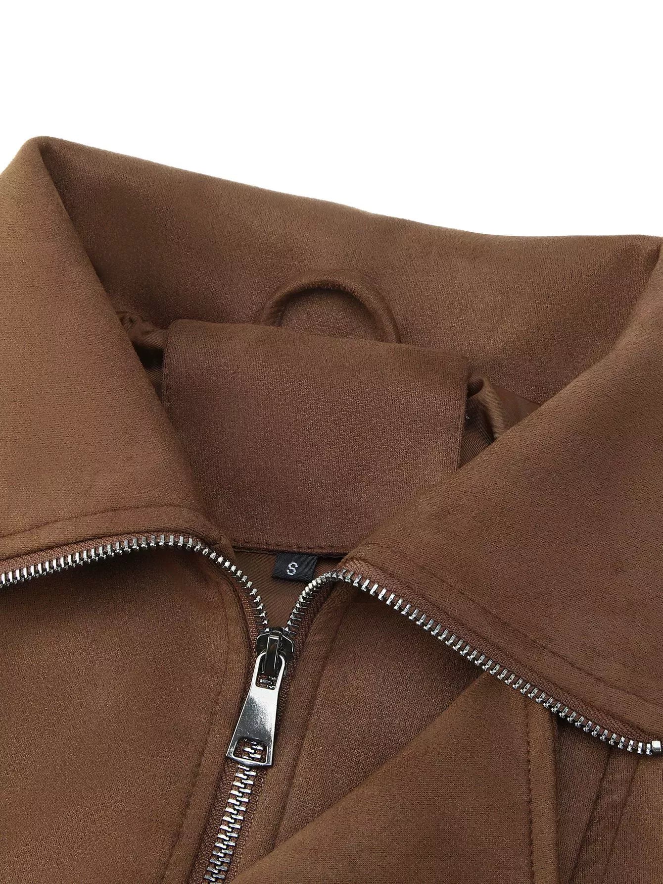 Asymmetrical Zipper Moto Jacket with Belt Detail