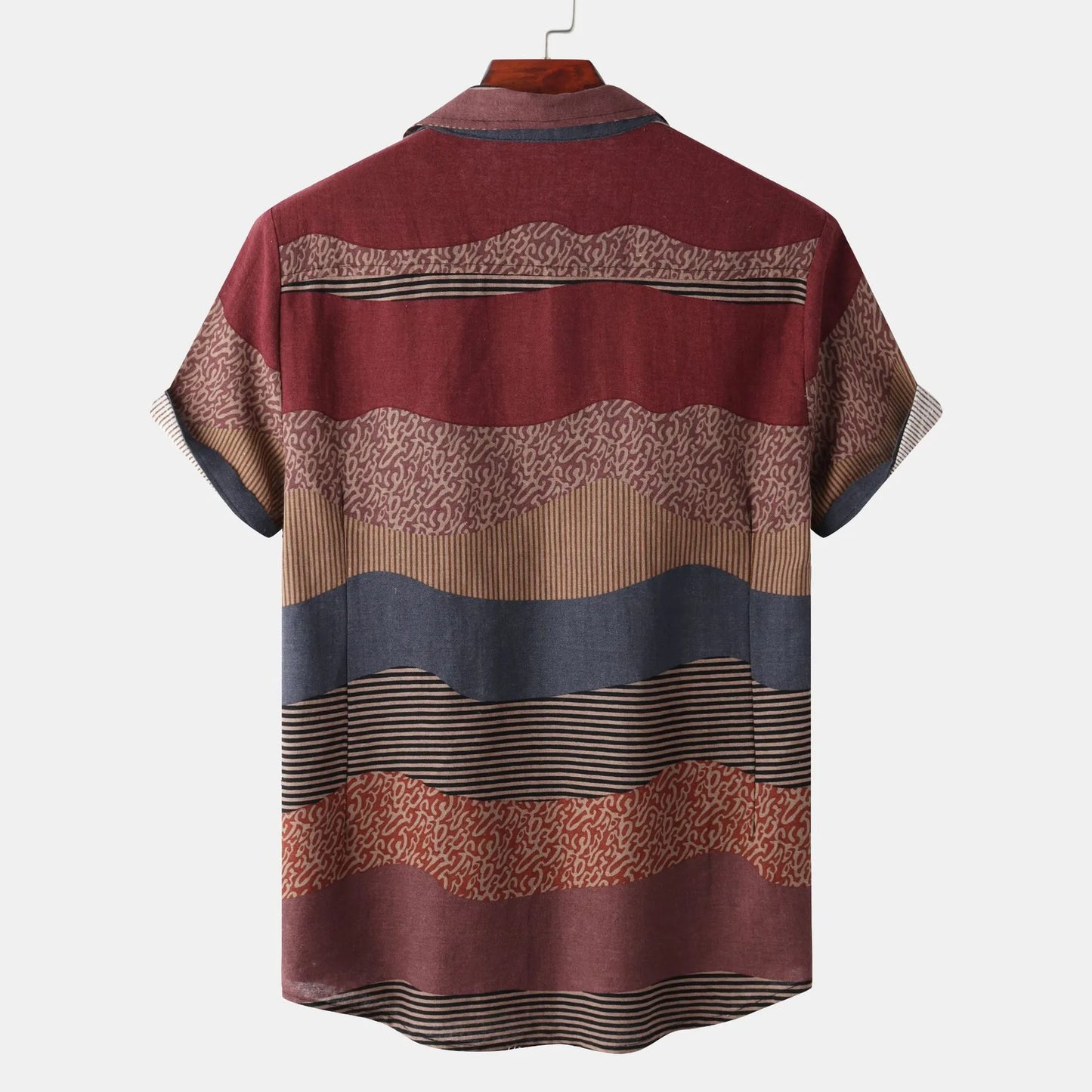 Men's Plus Size Color Block Short Sleeve Casual Shirt