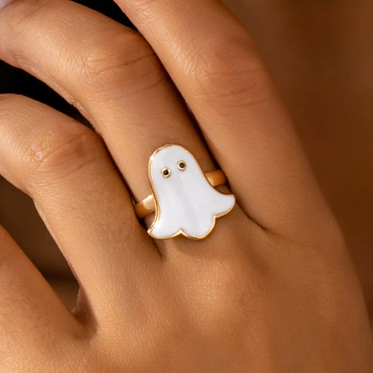 Halloween Ghost 18K Gold-Plated Ring