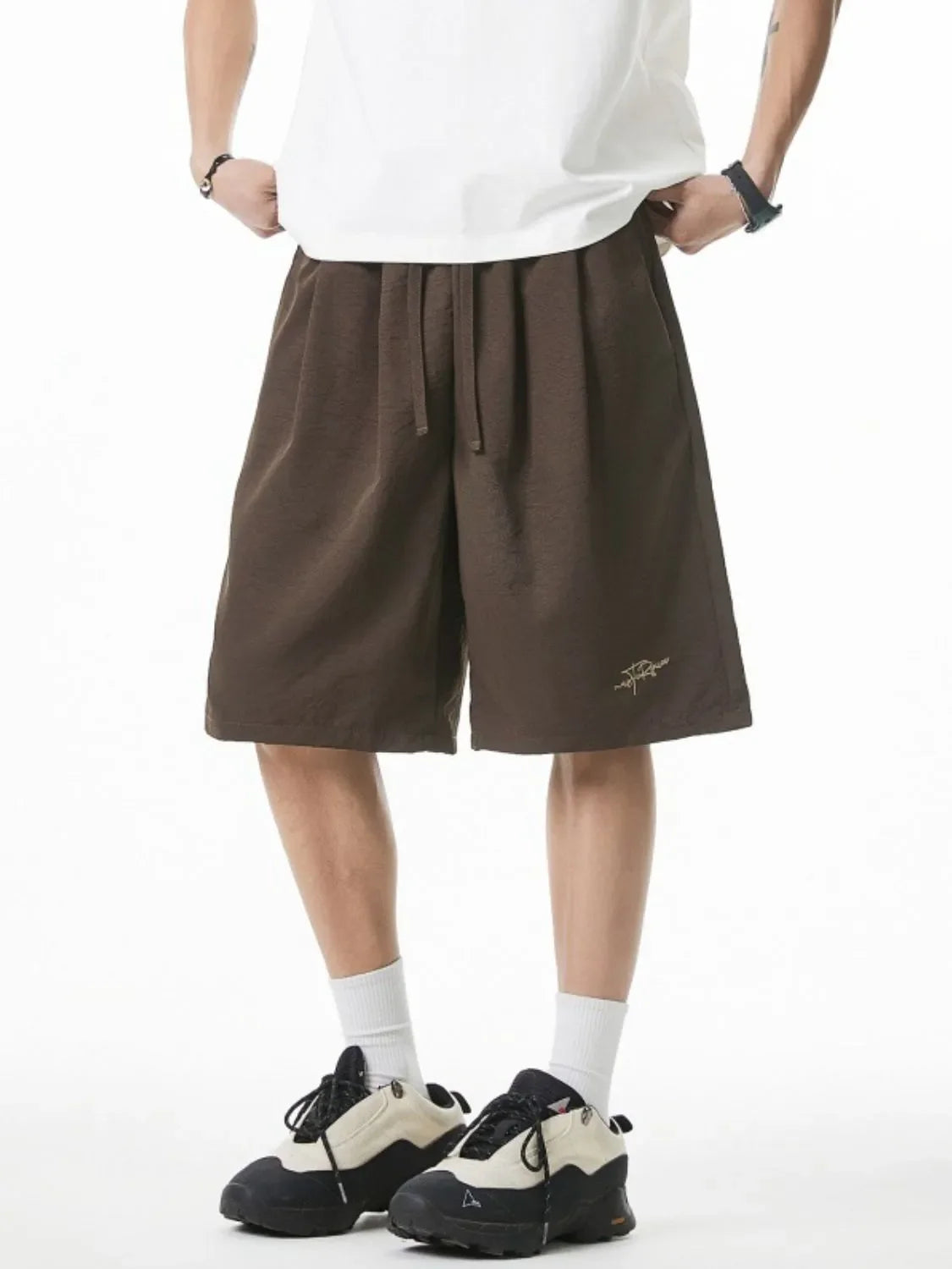 Men's Plus Size Drawstring Shorts with Pockets