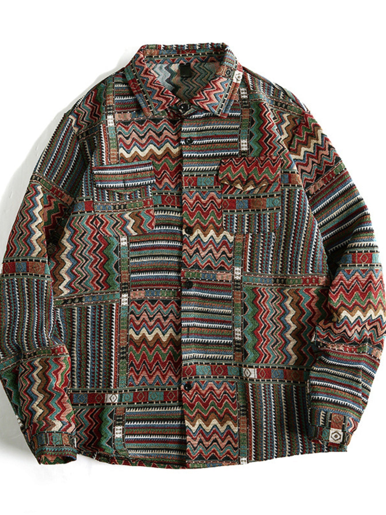 Men's Geometric Button Up Shacket