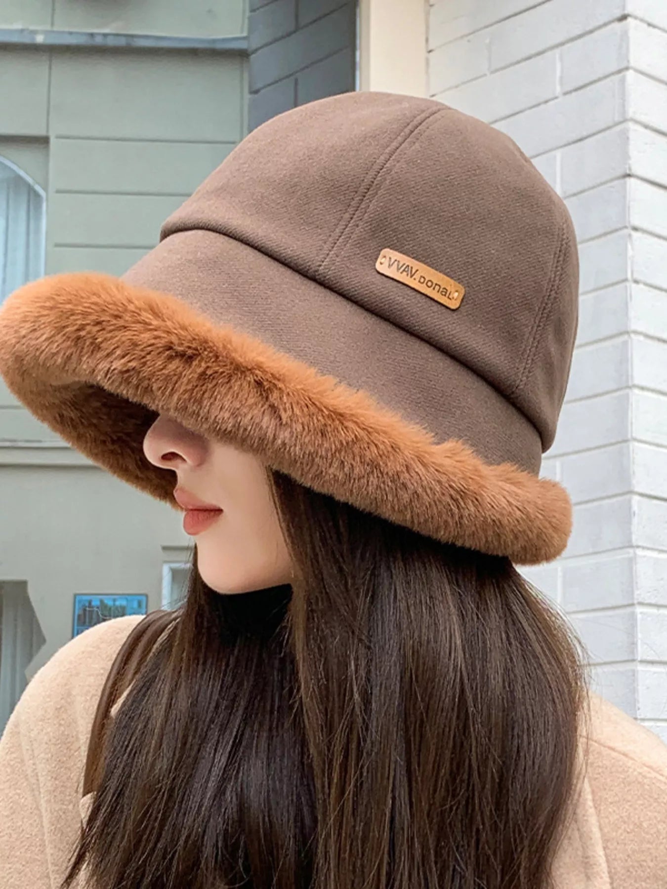 Fuzzy Trim Bucket Hat