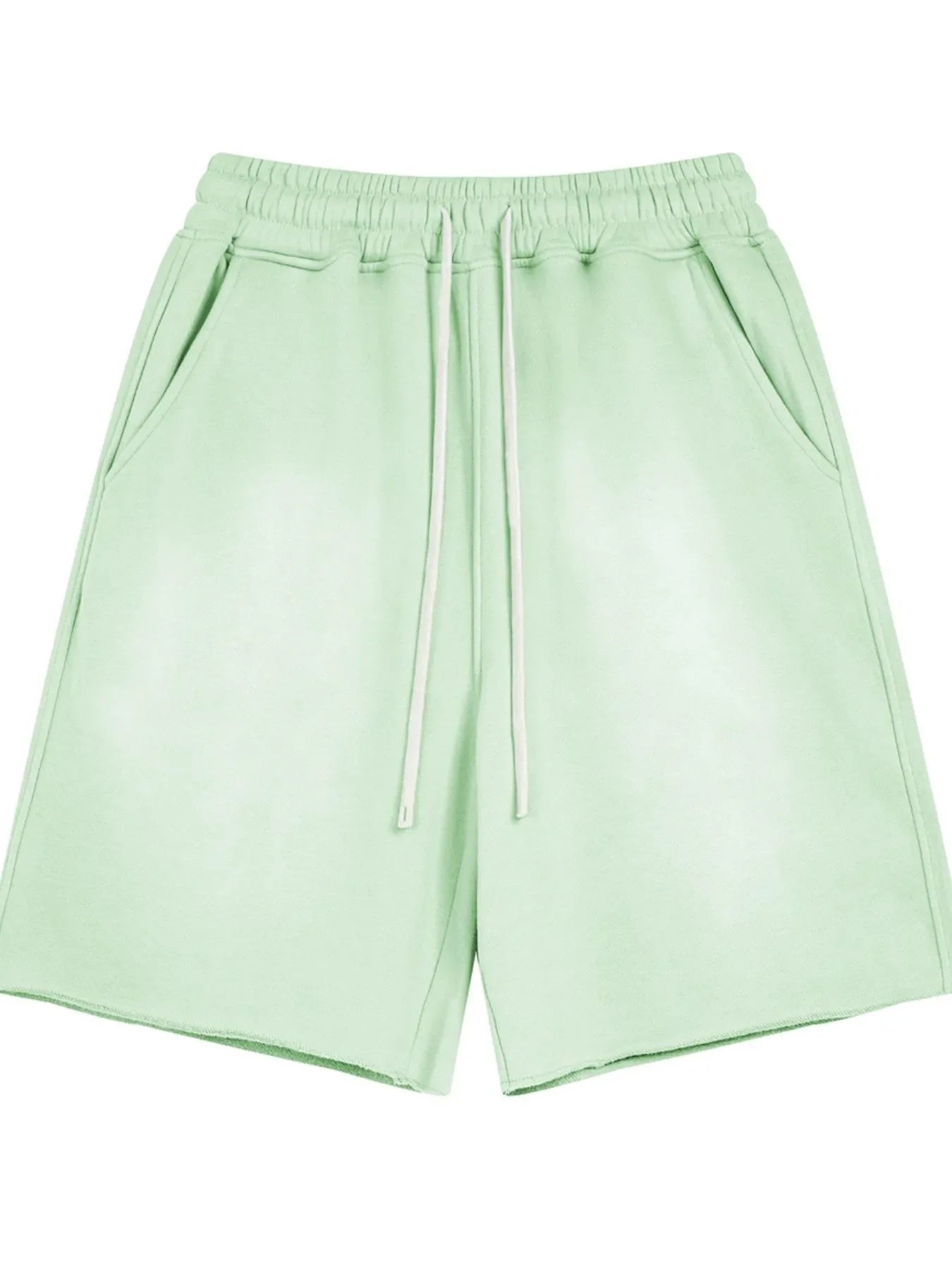 Men's Raw Edge Drawstring Casual Shorts