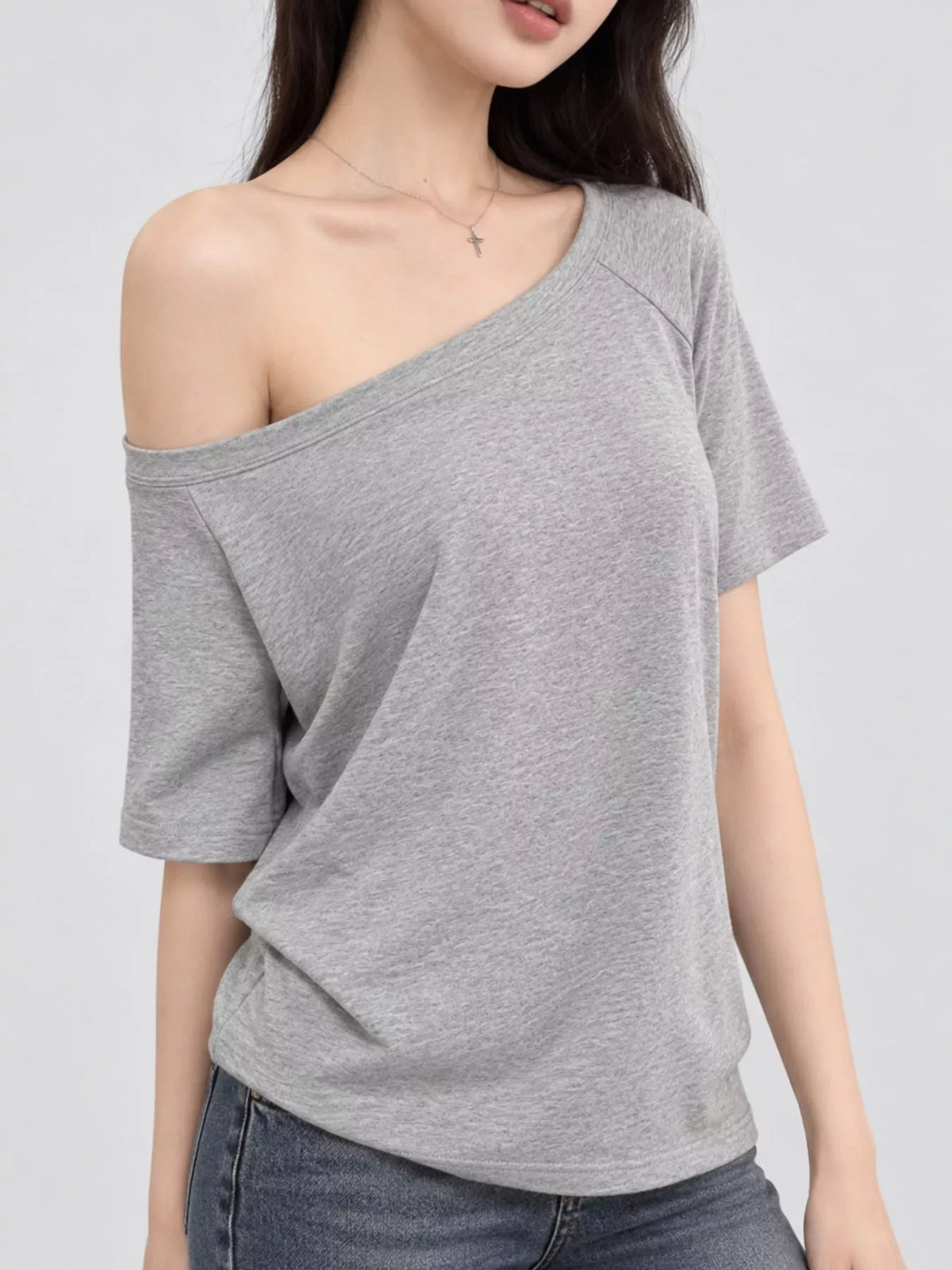 Boat Neck Short Sleeve T-Shirt