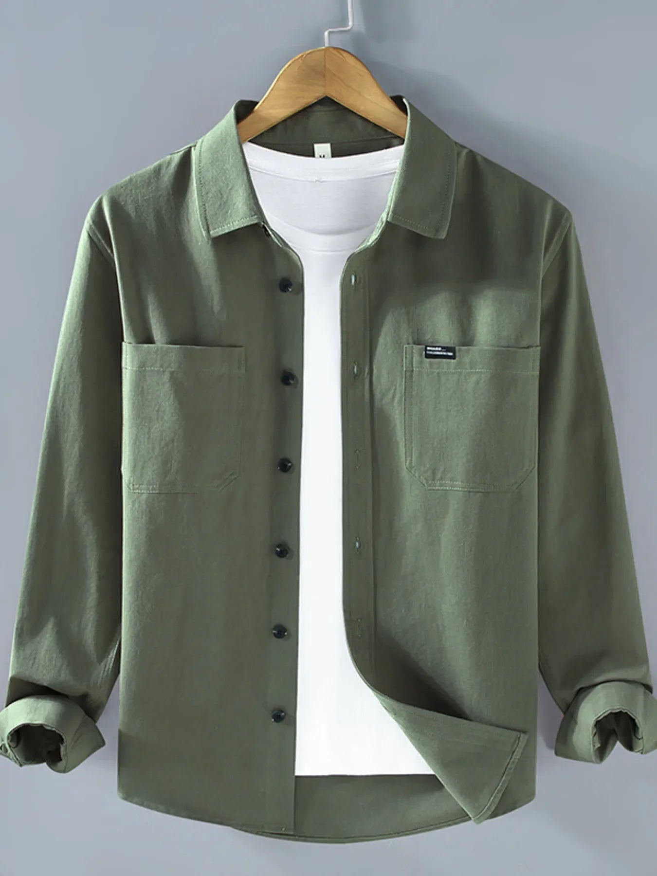 Men's Plus Size Button Up Long Sleeve Shirt
