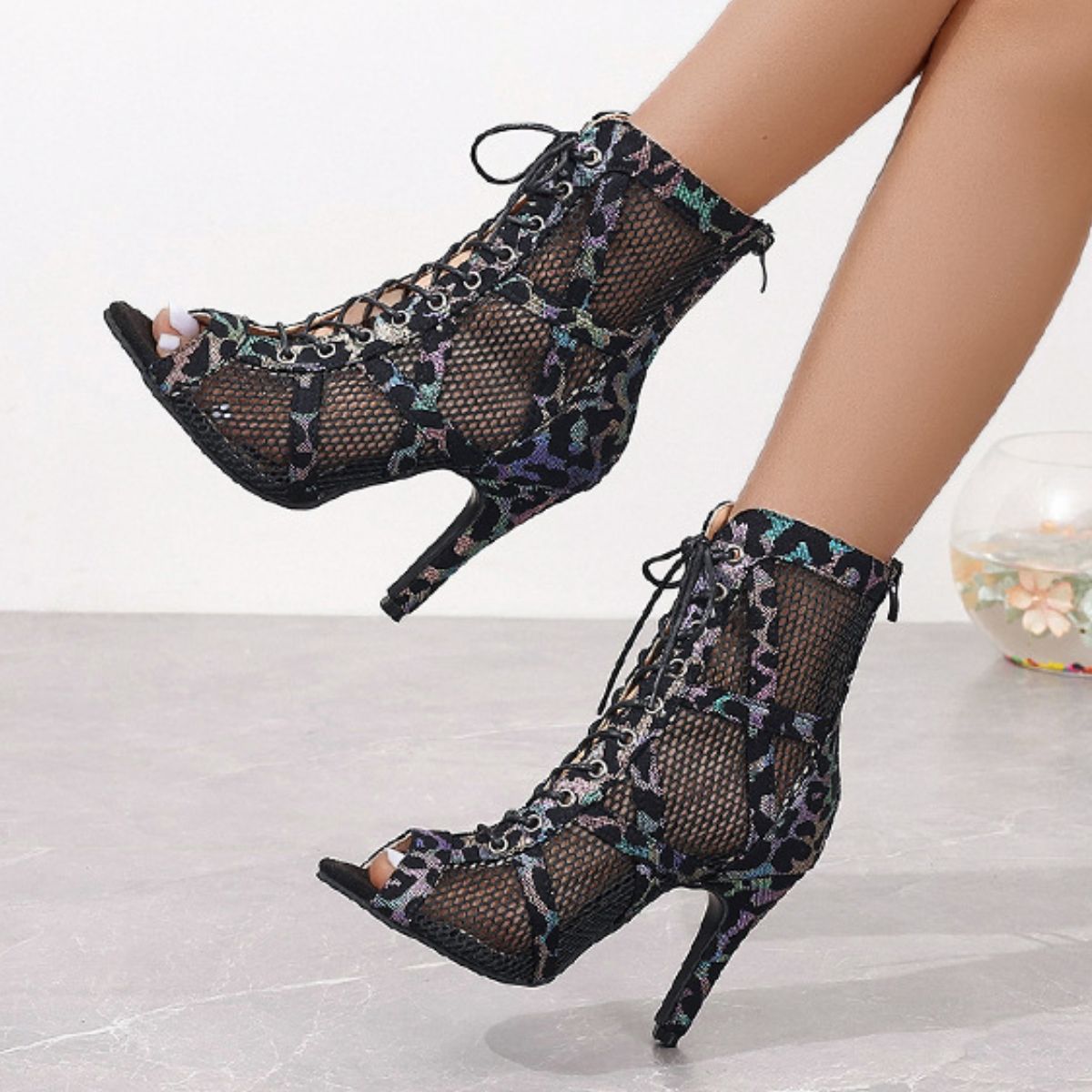 Lace-Up High Heel Sandals
