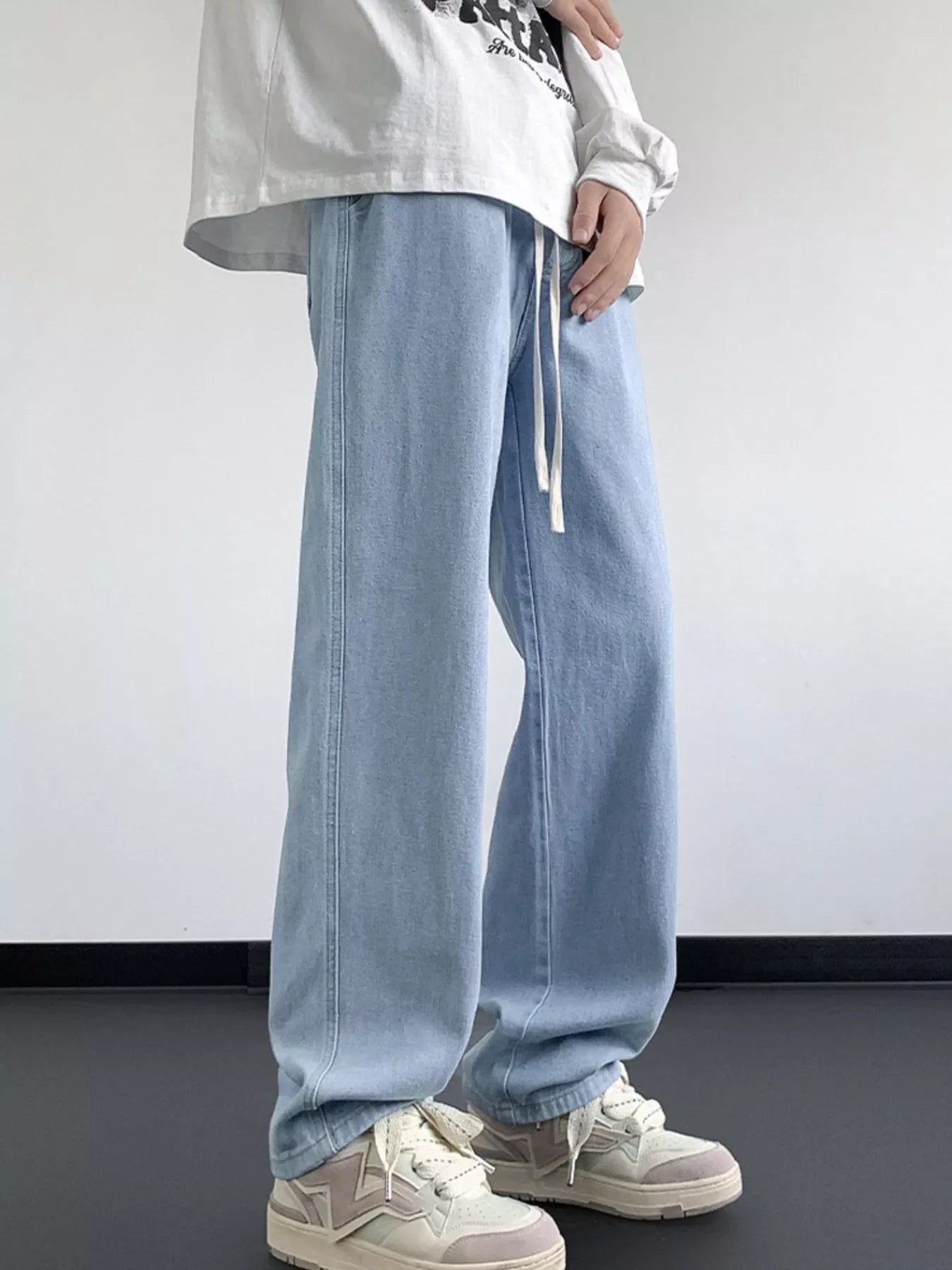 Men's Full Size Wash Loose Fit Jeans Plus Size