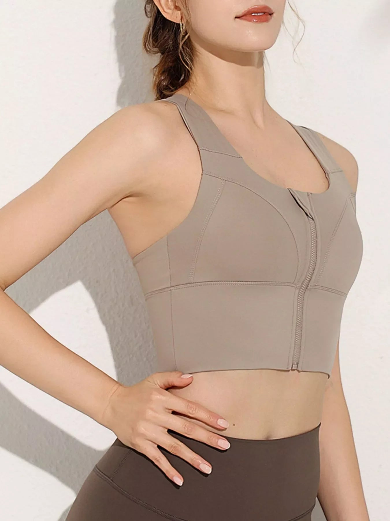 Full Size Front-Zip Active Tank Plus Size