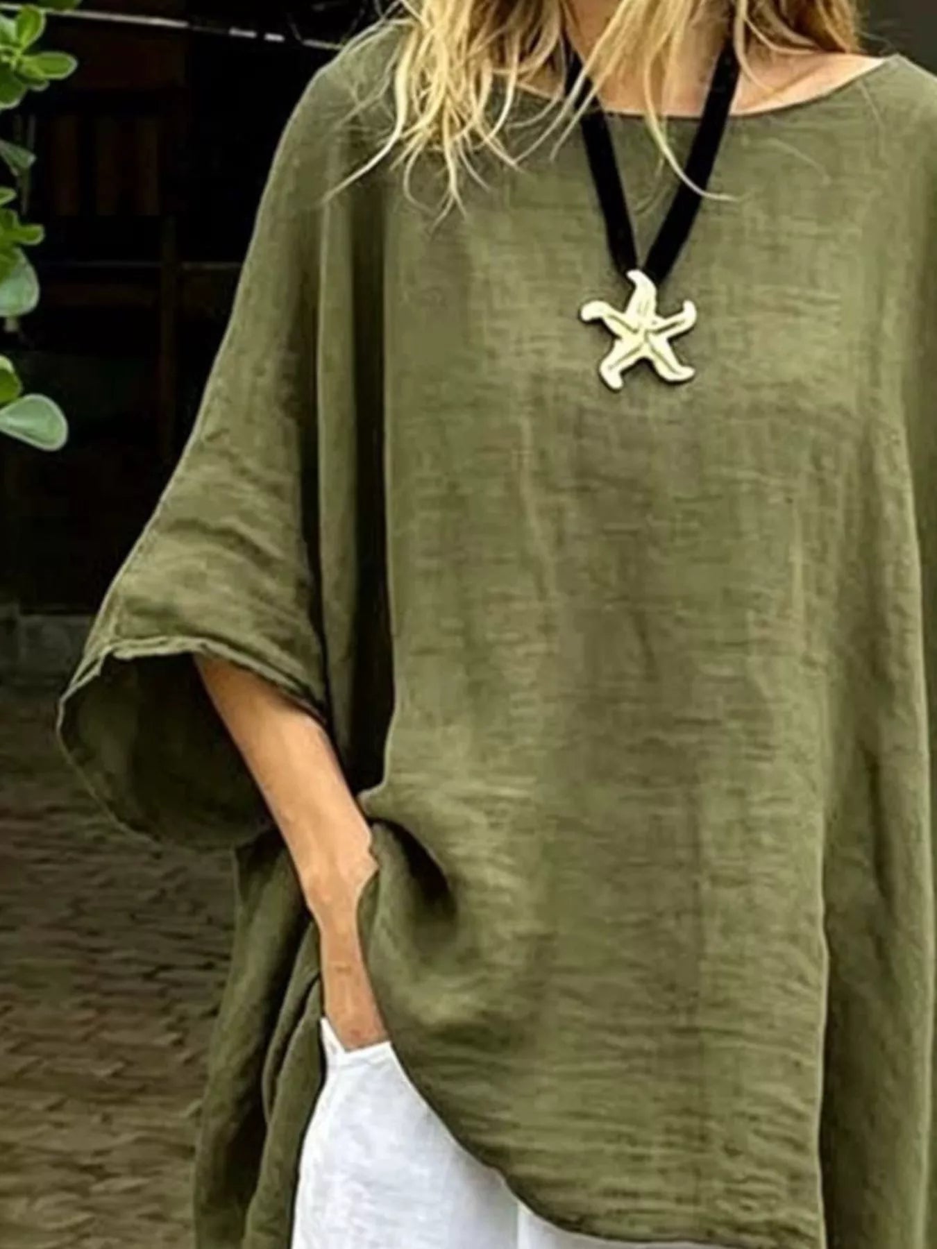 Full Size Loose Fit Asymmetrical Hem Top Plus Size