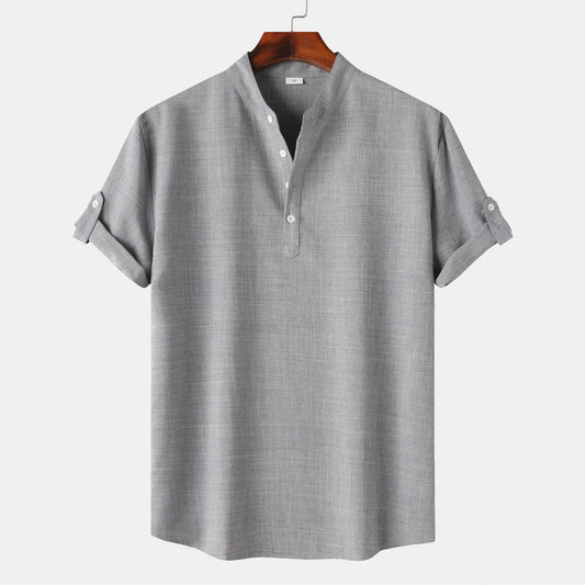 Men's Button Detail Short Sleeve Blouse