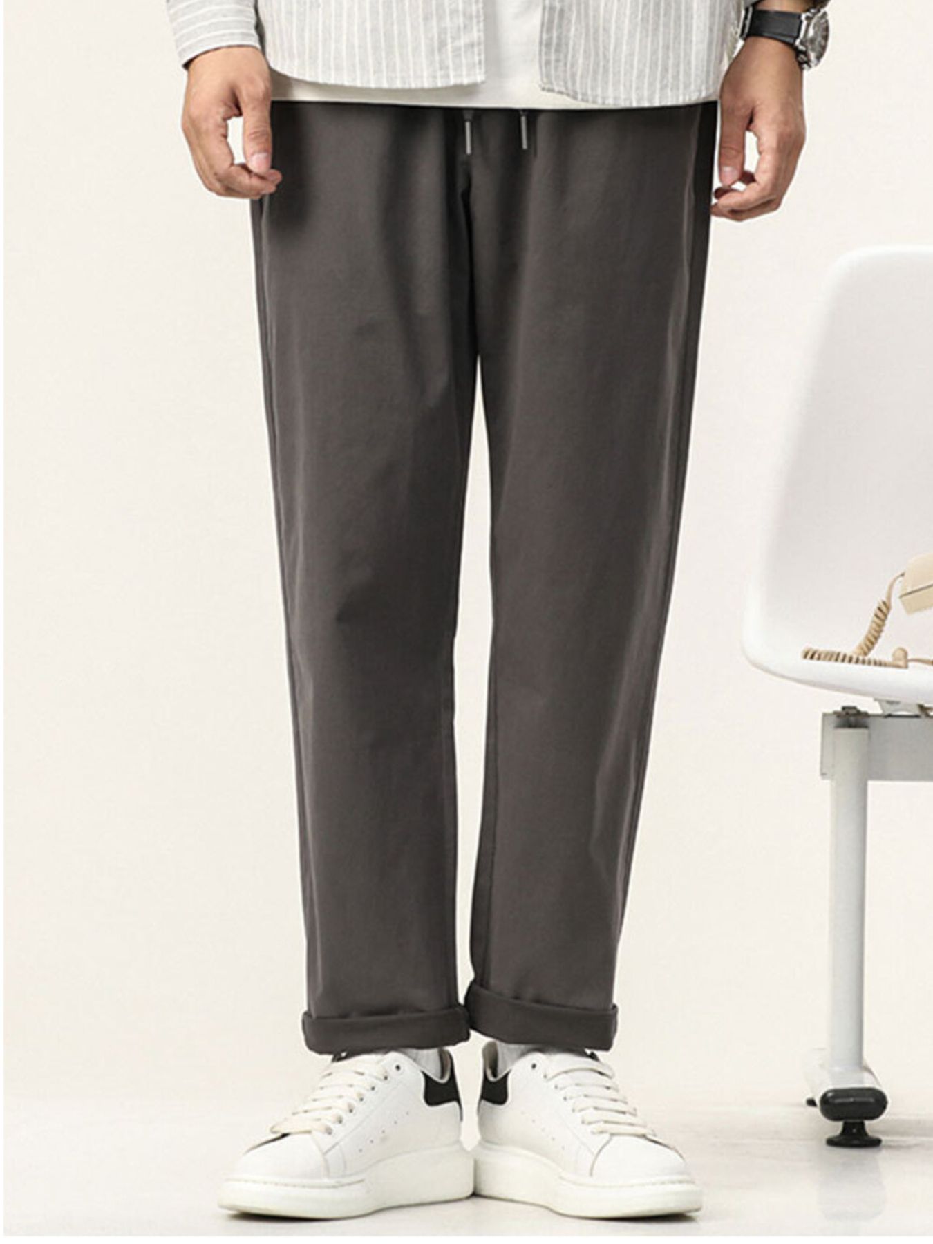 Men's Plus Size Casual Straight-Leg Pants