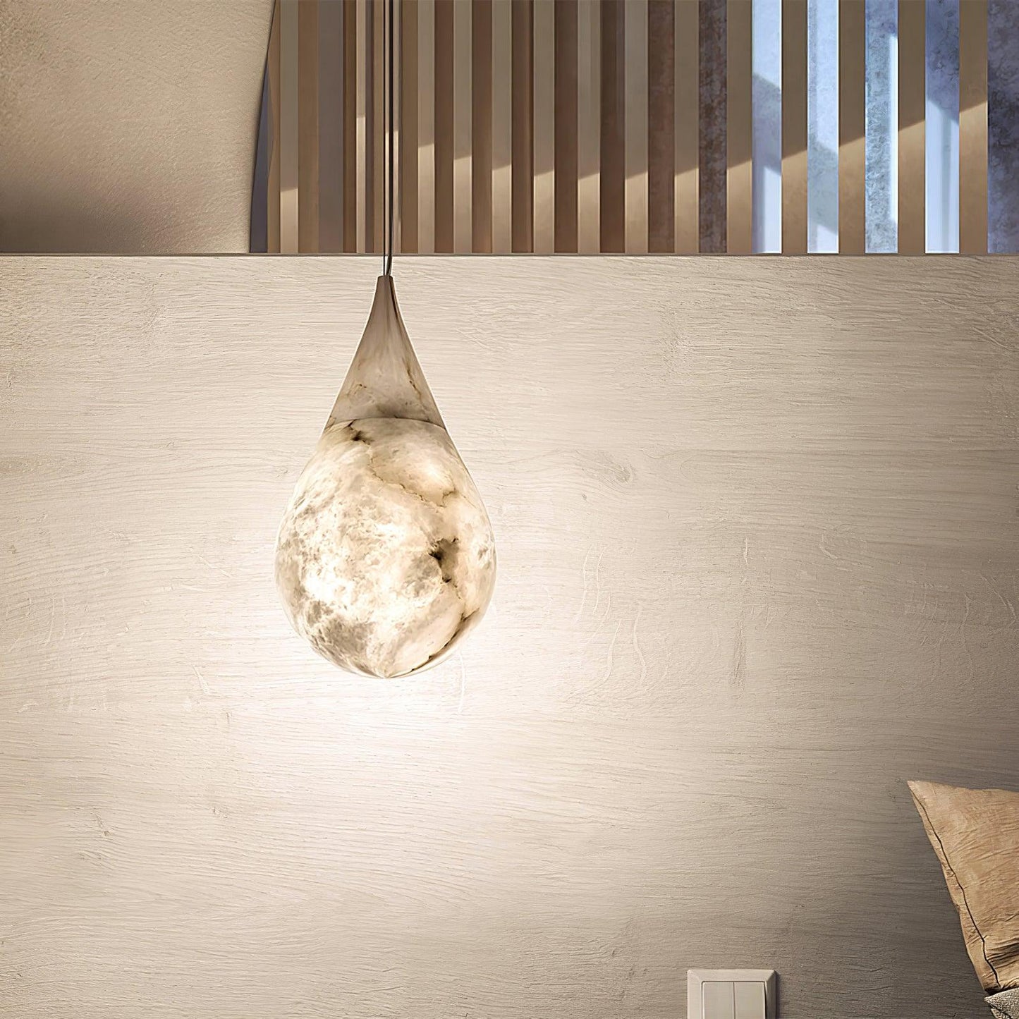 Alabaster Raindrop Pendant Light
