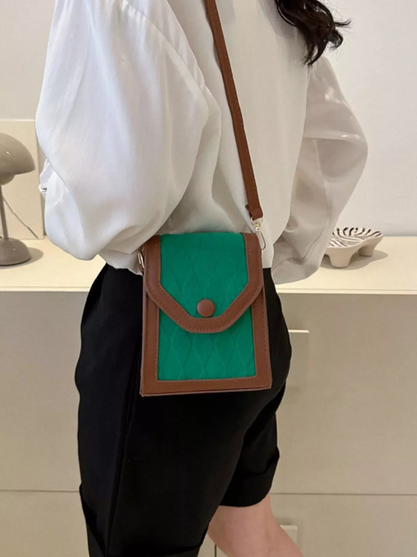 Adjustable Strap Flap Crossbody Bag