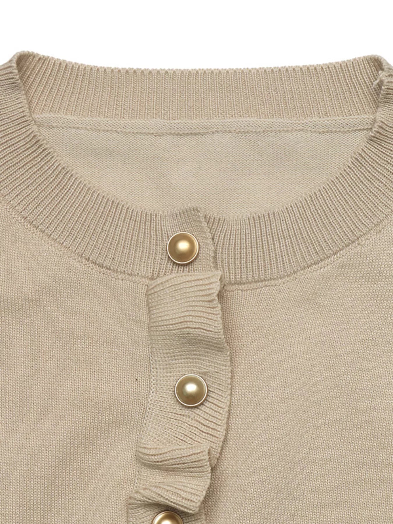 Ruffle Hem Button-Up Cardigan