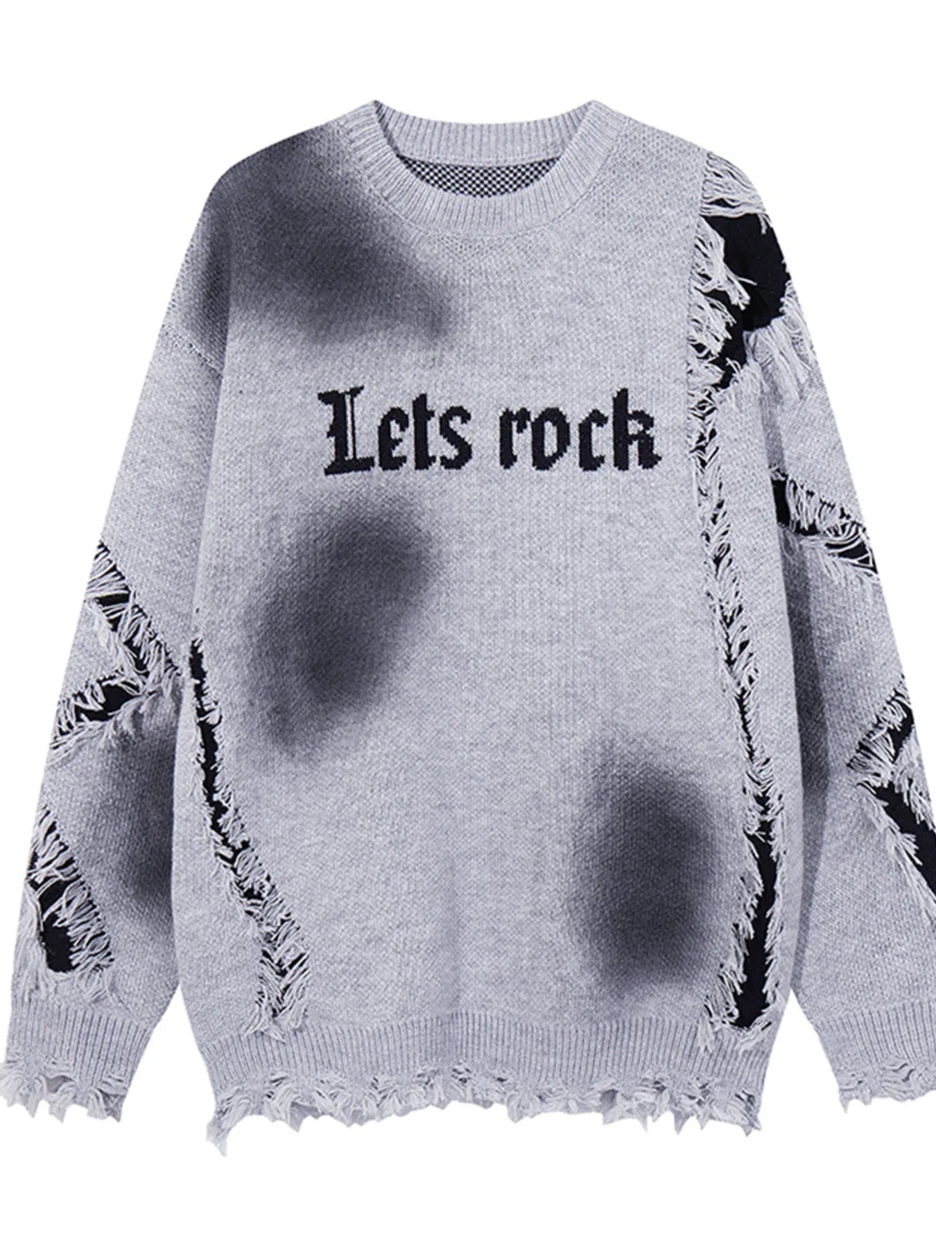 Men's Let's Rock Distressed Hem Sweater