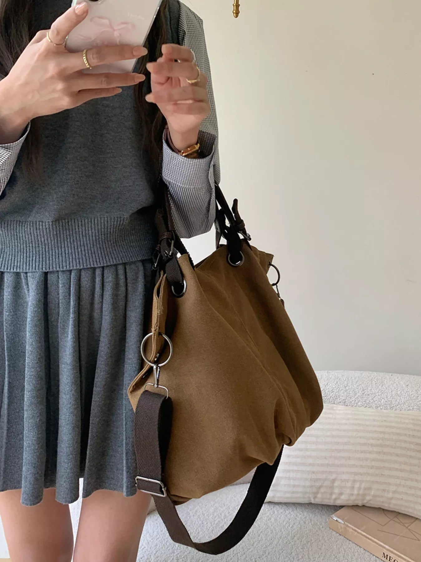 Adjustable Strap Tote Bag
