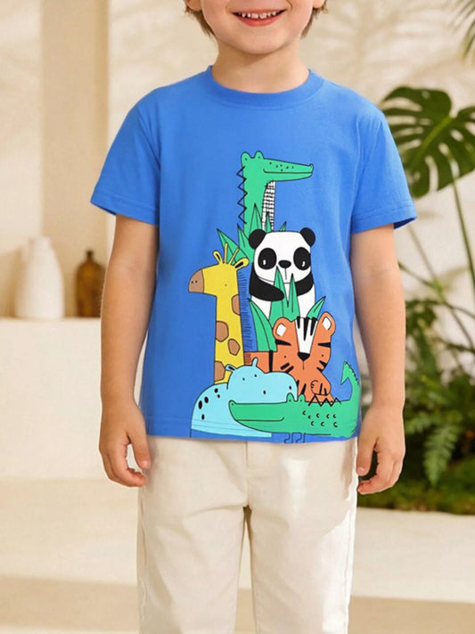 Children's Animal Print Crew Neck T-Shirt
