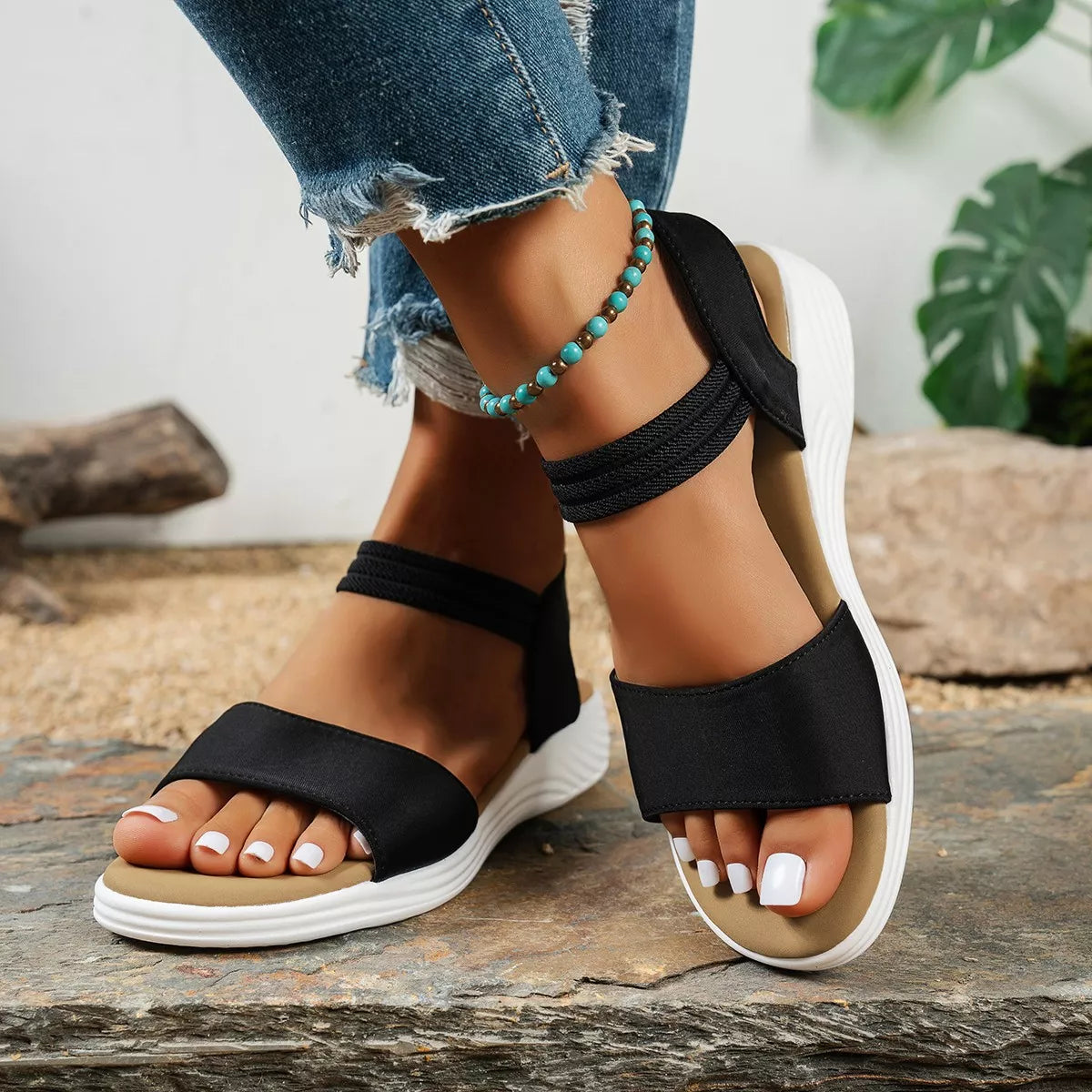 Open Toe Flats Sandals