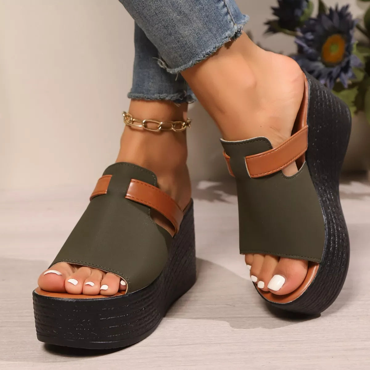 Open Toe Platform Wedge Sandals