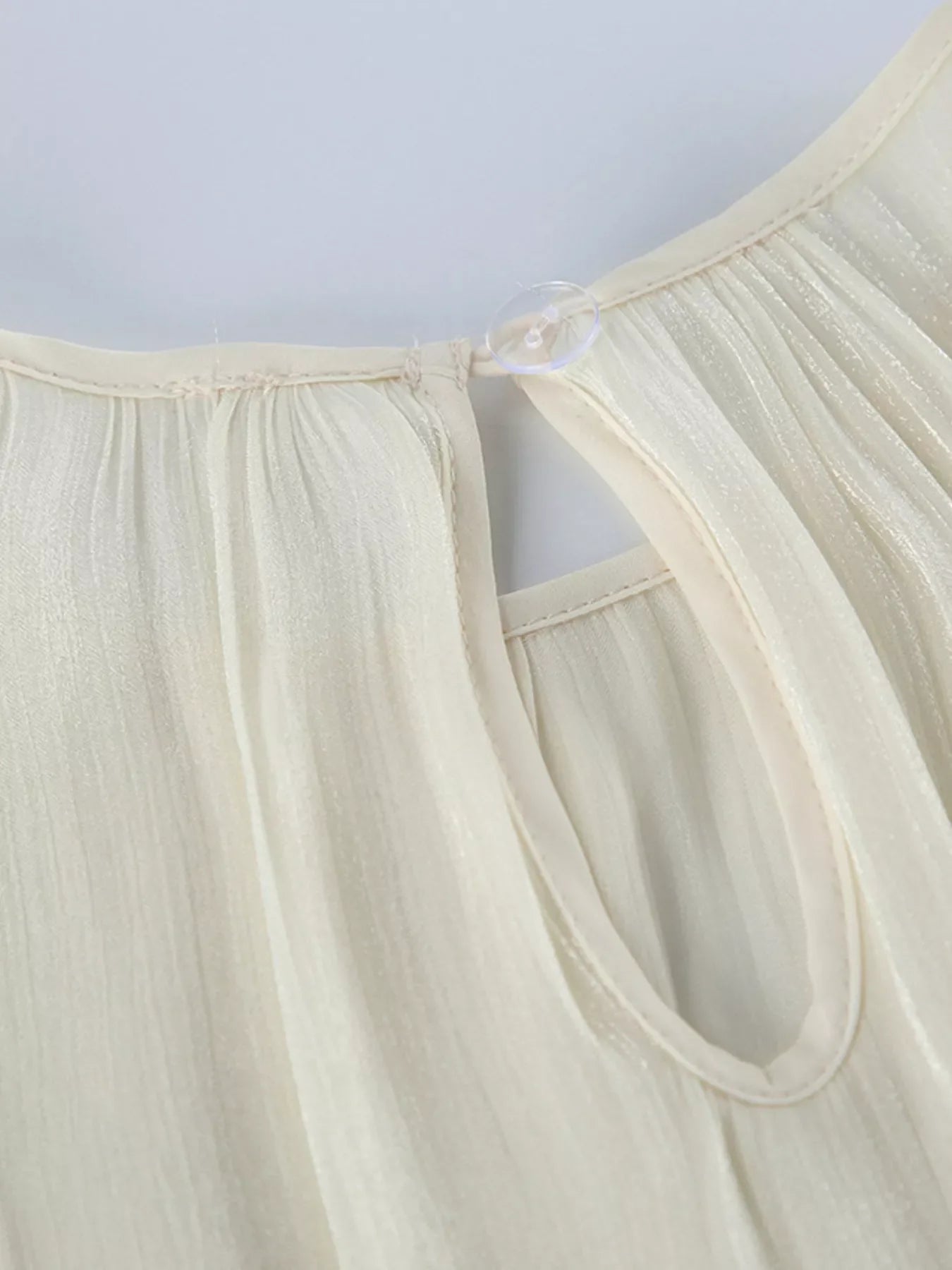 Metallic Sheen Blouse with Tie Detail