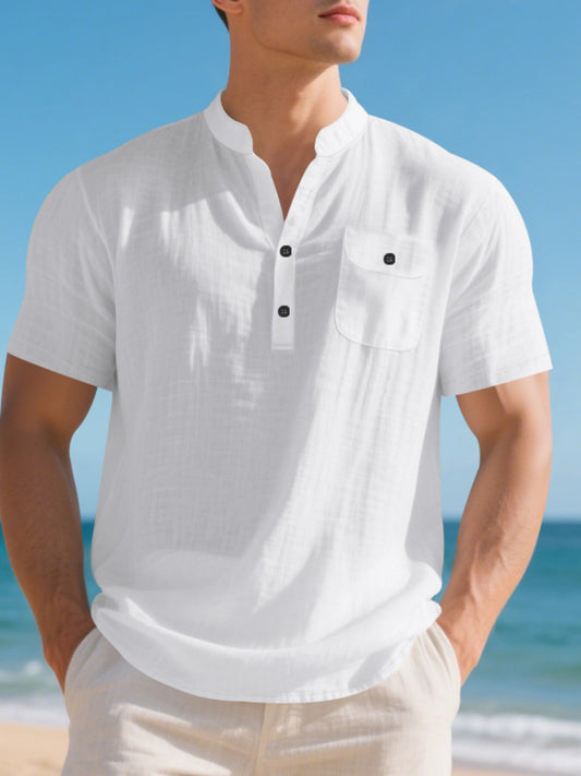 Men's Full Size Casual Short Sleeve Shirt Plus Size