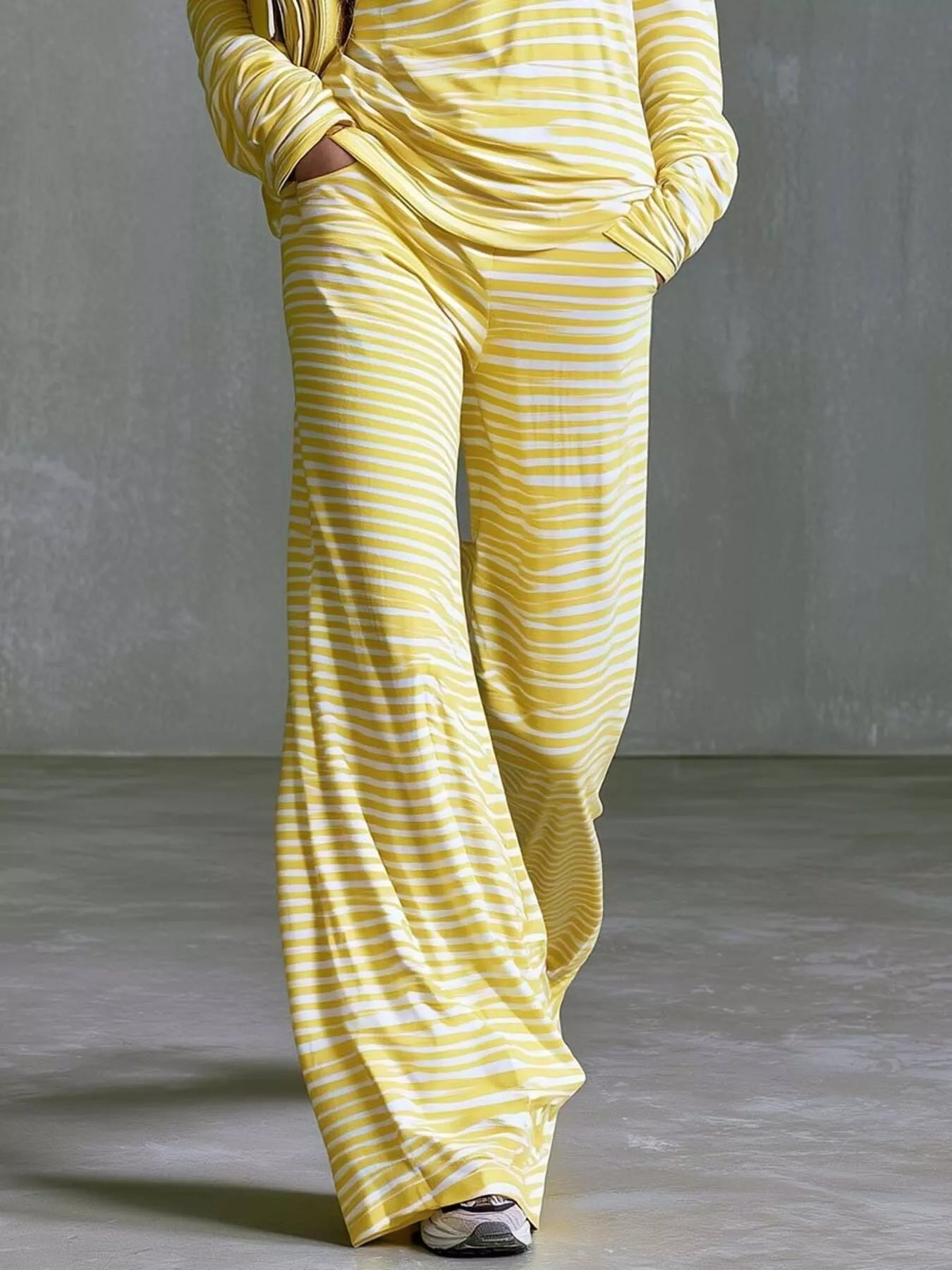 Full Size Striped One Shoulder Top and Pants Set Plus Size