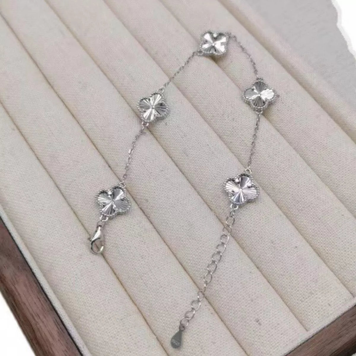 925 Sterling Silver Chain Four Leaf Clover Bracelet
