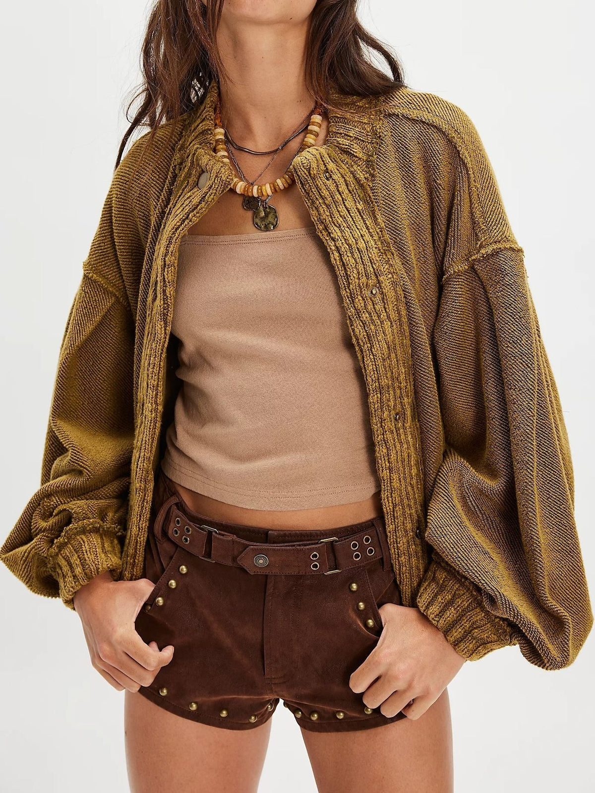 Women's Loose-Fit Long-Sleeve Knit Cardigan Coat