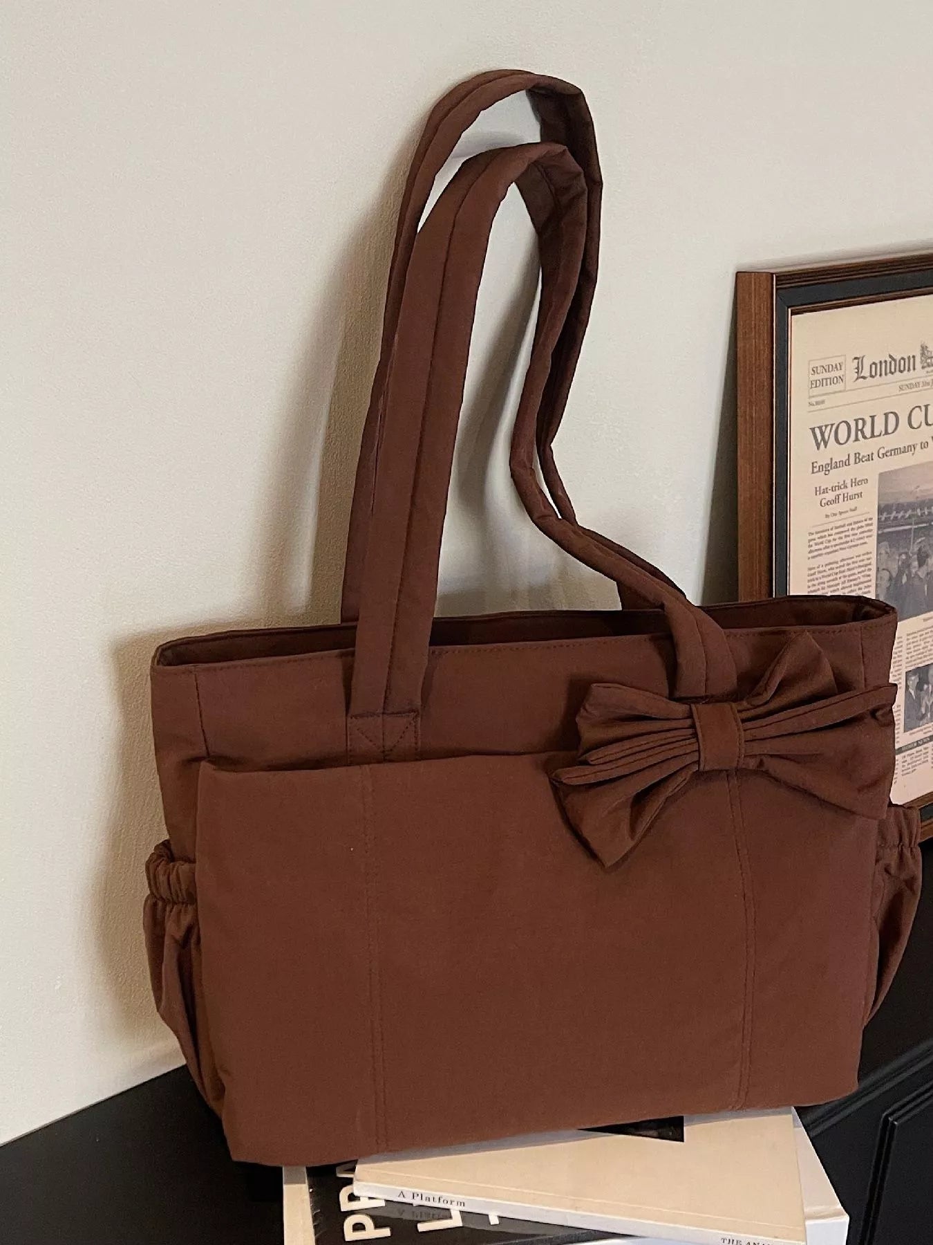 Bow Accent Tote Bag