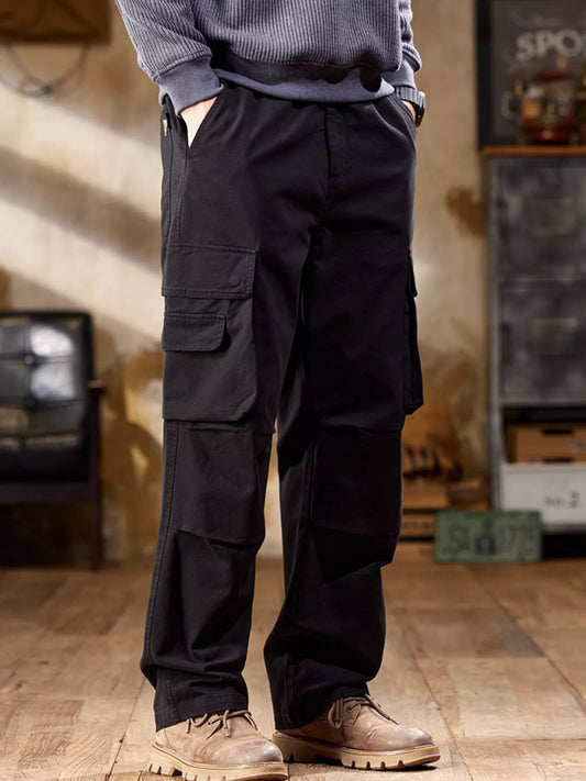Men's Full Size Elastic Waist Cargo Pants Plus Size