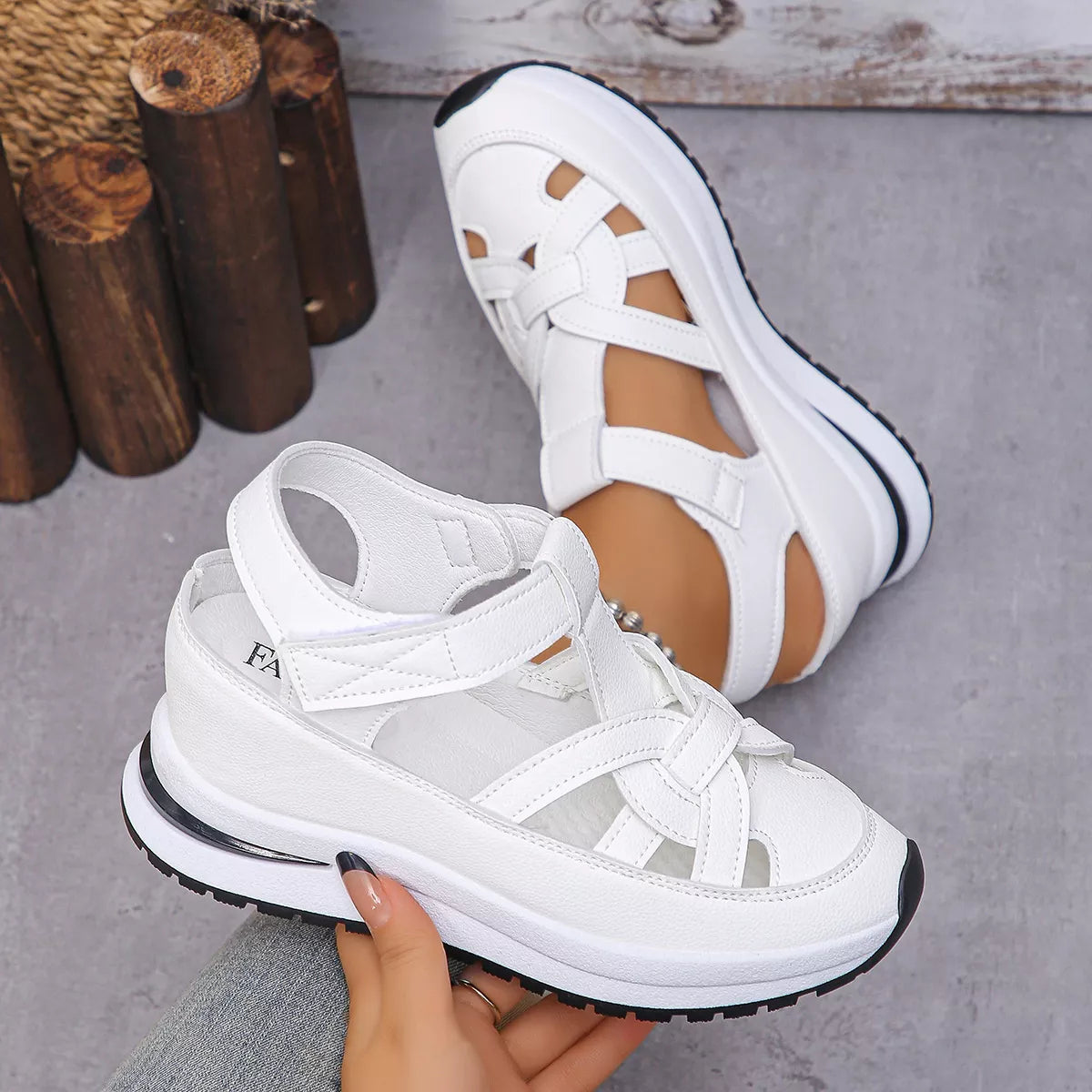 Velcro Wedge Sandals