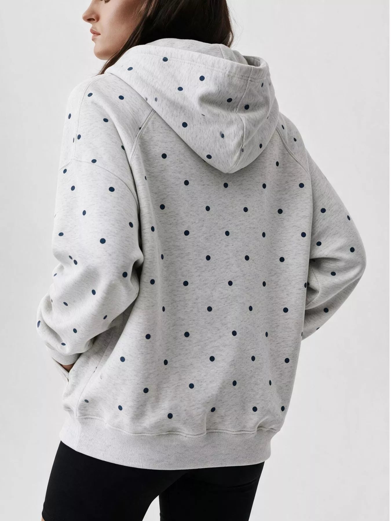 Polka Dot Raglan Sleeve Hoodie