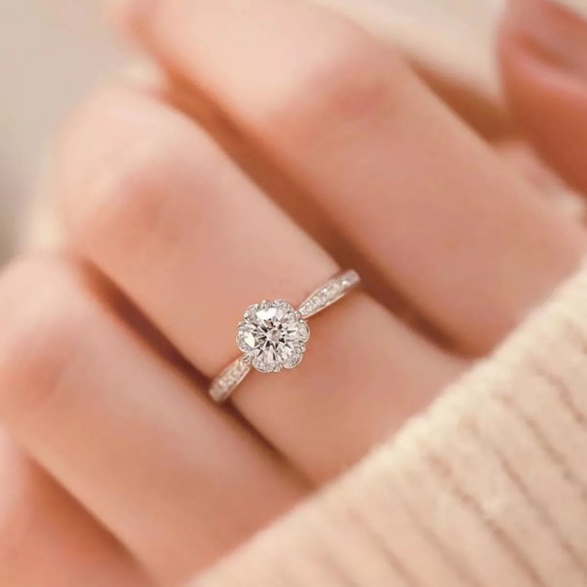 1 Carat 925 Sterling Silver Moissanite Ring