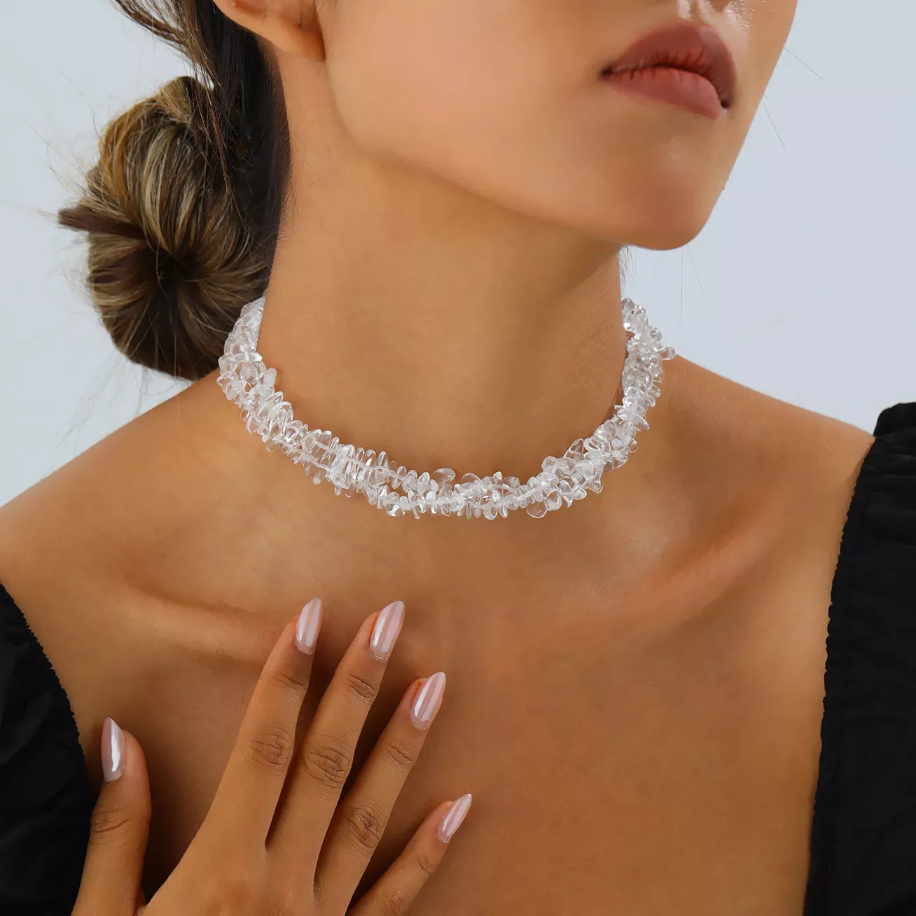 Irregular Glass Choker Necklace