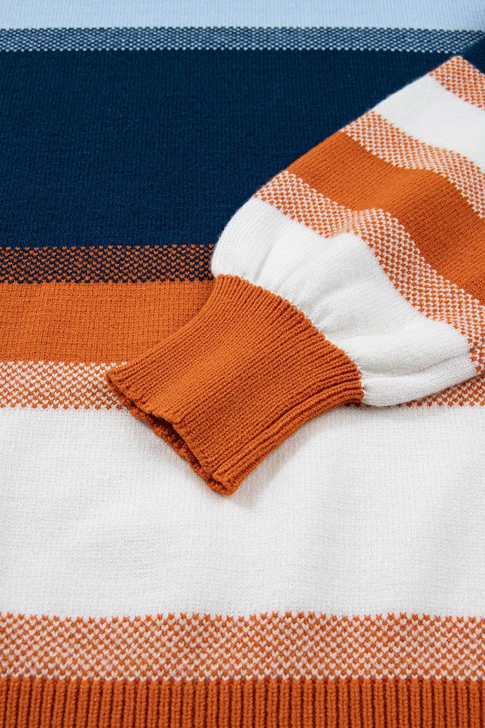 Color Block Round Neck Tunic Sweater