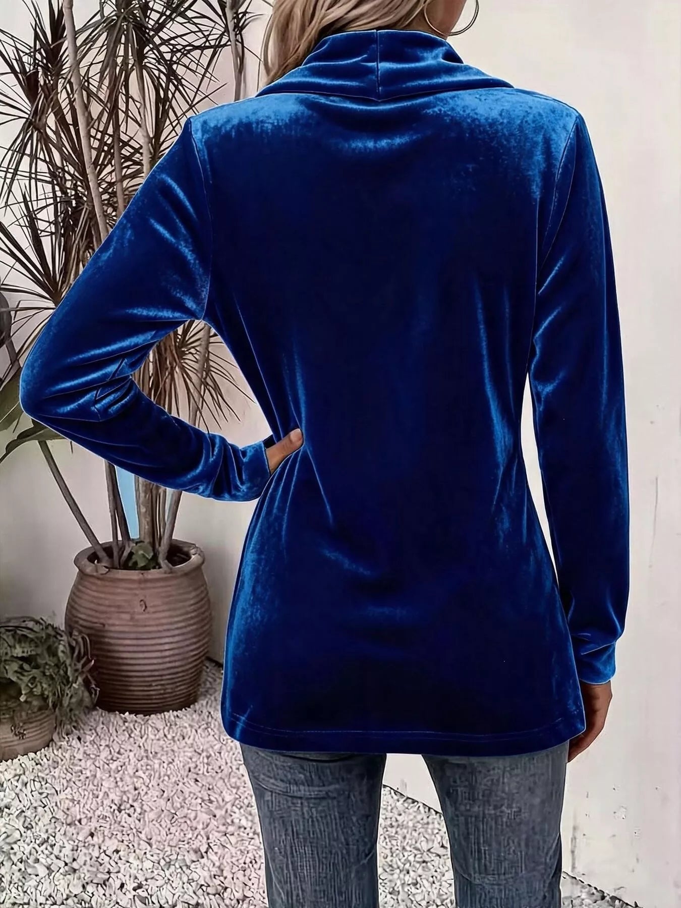 Full Size Velvet Open-Front Cardigan Plus Size