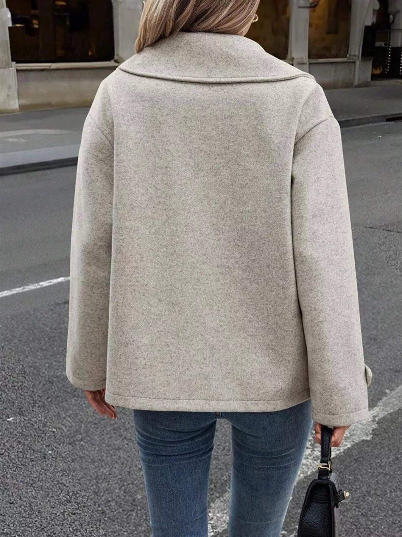 Double-Breasted Wool Blend Casual Jacket
